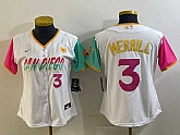 Women's San Diego Padres #3 Jackson Merrill Number White Heart Patch 2024 City Connect Cool Base Stitched Jersey,baseball caps,new era cap wholesale,wholesale hats